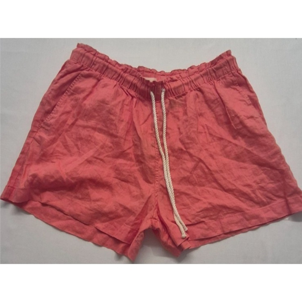 NWT H&M women's pink‎ linen pull on shorts XL drawstring/elastic waist Pockets